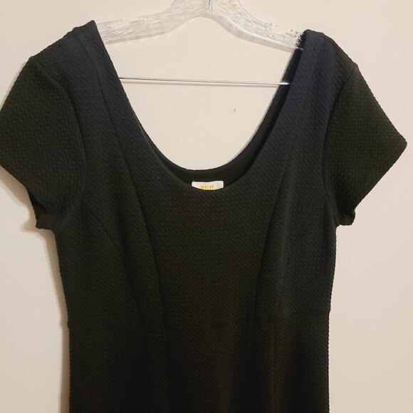 Anthropologie Maeve | Women's Black Nova Knit Fit & Flare Dress (Size Large) - Picture 3 of 15